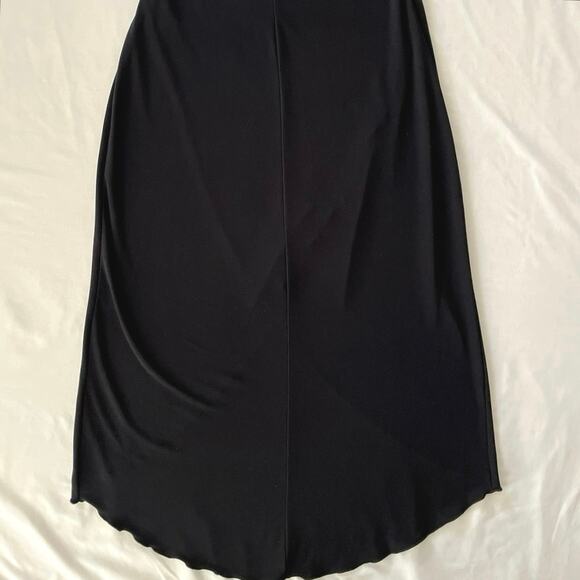Vintage Wet Seal Faux Wrap Dress Womens Size M Black Strappy Asymmetric Midi - Picture 8 of 12